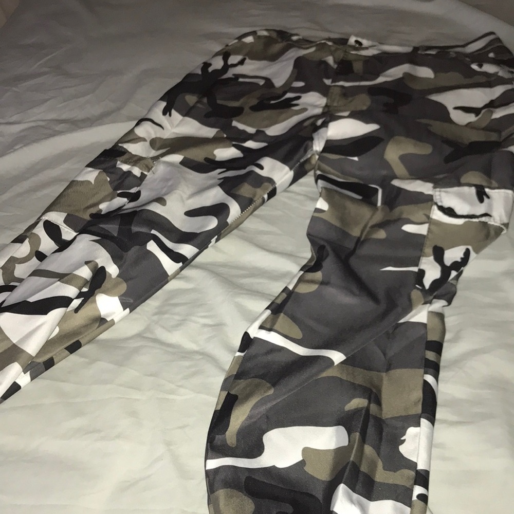 Grey camouflage pants